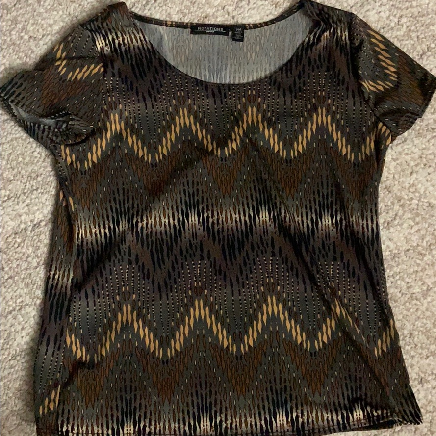 Notations Brown Multi Colored Blouse